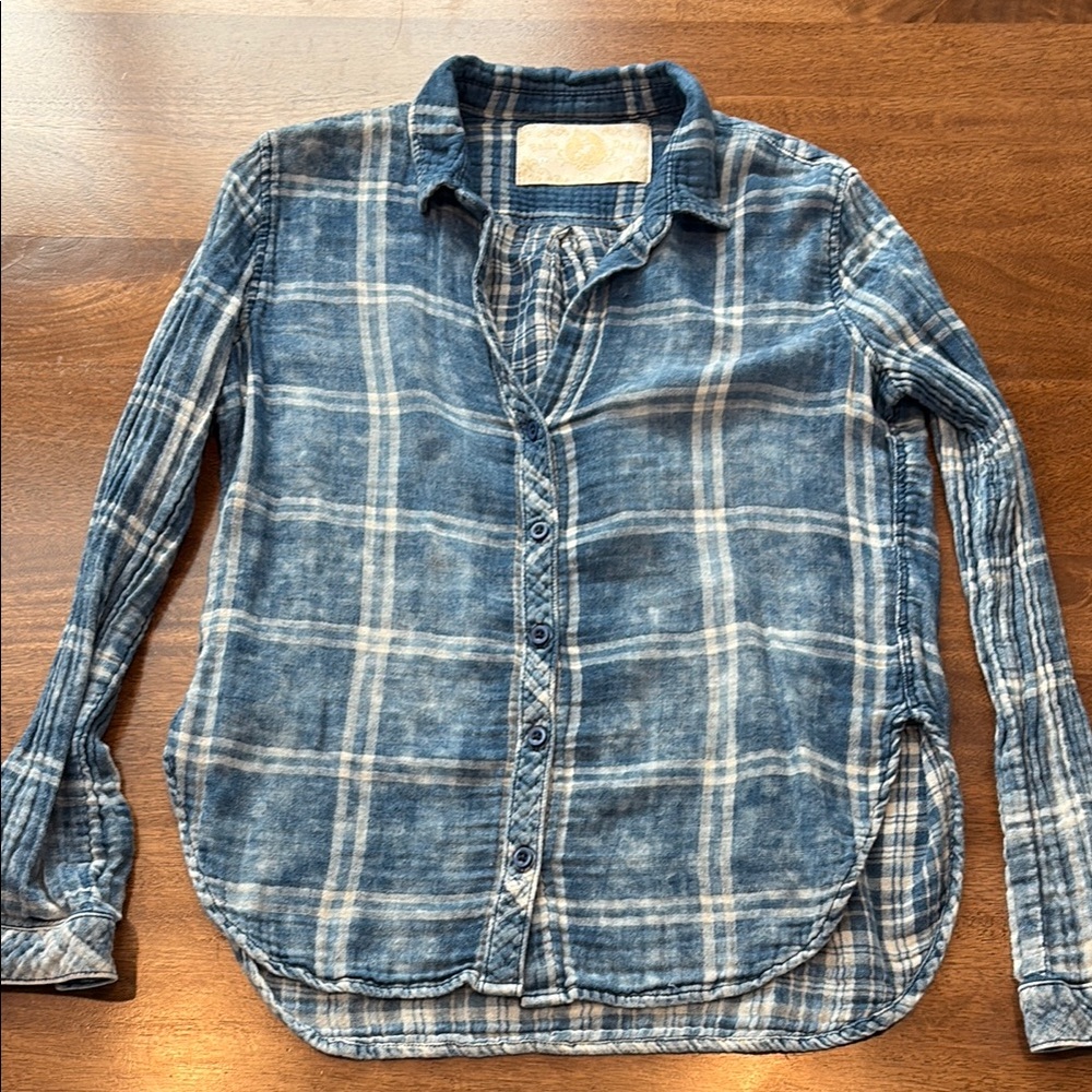 Bella Dahl Blue Plaid Button-Up Shirt
